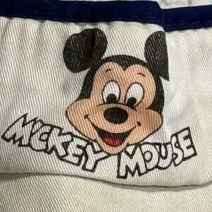 Vintage Mickey Mouse Disney Parks Sun Visor White Navy Blue Cotton Adjustable